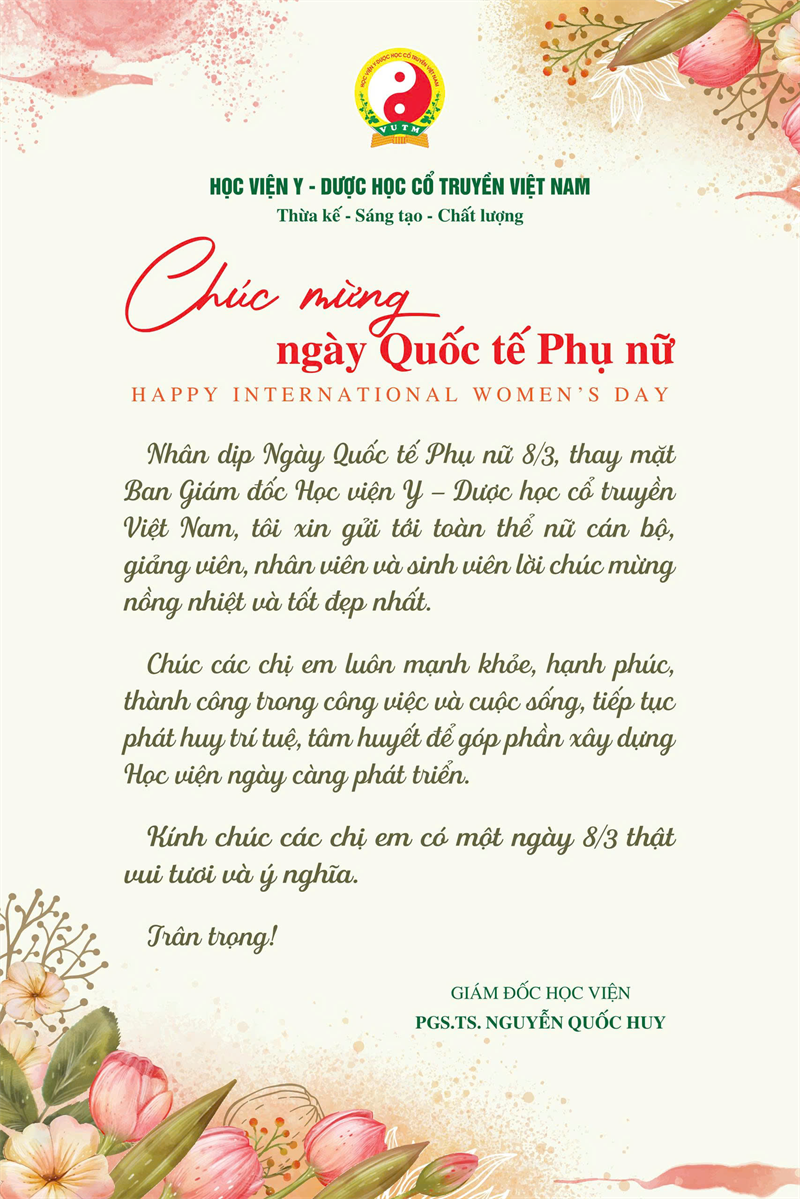 Chúc mừng Ngày quốc tế Phụ nữ - 8/3