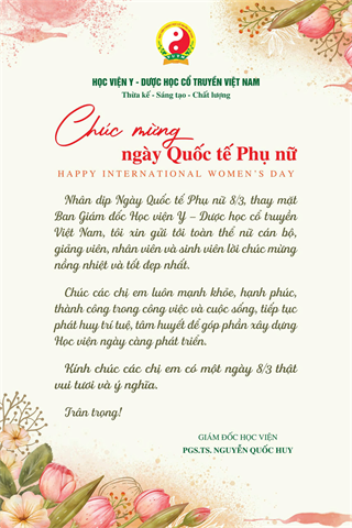 Chúc mừng Ngày quốc tế Phụ nữ - 8/3